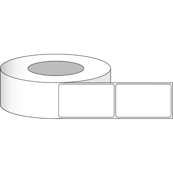 Etikettenrolle - DTM Poly White Gloss (PWG) - Gr&ouml;&szlig;e 76 x 127 mm - Kern 76 mm
