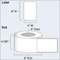 Etikettenrolle - DTM Poly White Gloss (PWG) -...
