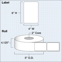 Etikettenrolle - DTM PermaTec White Matte Eco (PTWME) -...