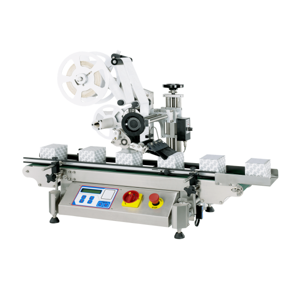 ELF-20 Oberseiten Etikettiermaschine f&uuml;r flache Produkte - Schachtel, T&uuml;ten, Blistepack